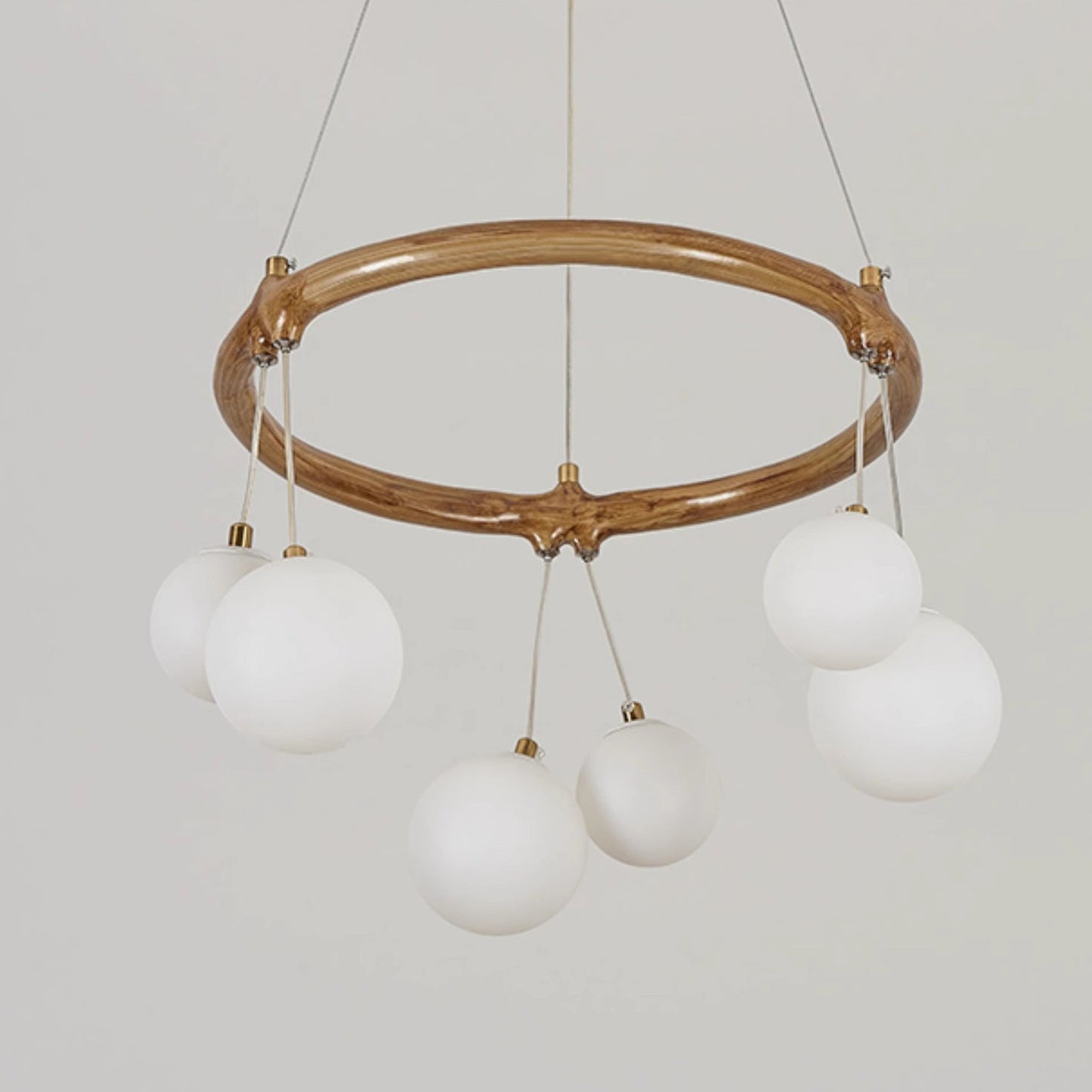 Traditional Vintage Branch Resin Ring Acrylic Ball Shade 6/8/10/12/16-Light Chandelier For Living Room