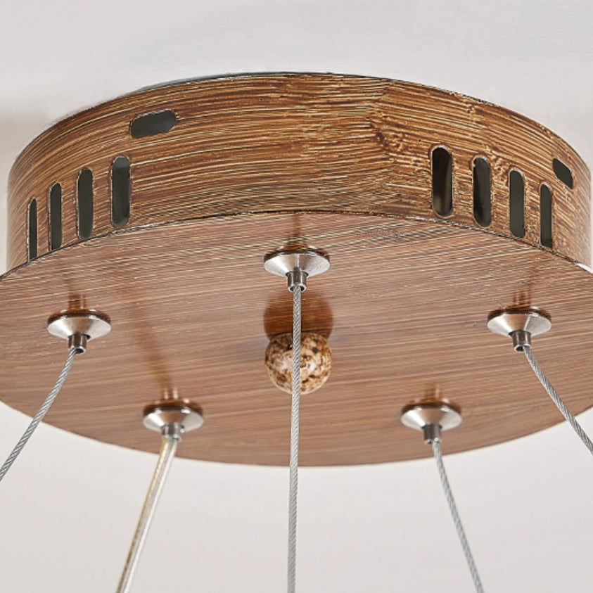 Traditional Vintage Branch Resin Ring Acrylic Ball Shade 6/8/10/12/16-Light Chandelier For Living Room