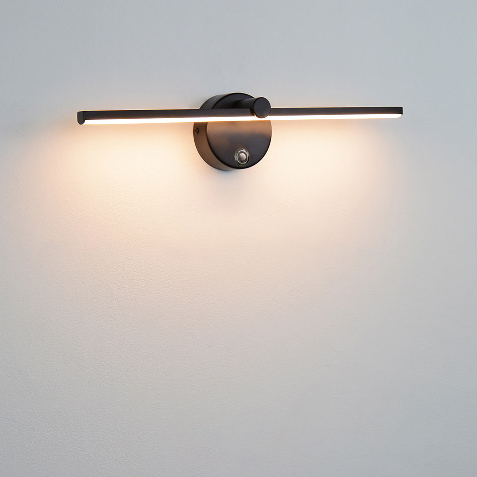 Modern Minimalist Aluminum Long Strip Rotatable LED Wall Sconce Lamp for Bedroom