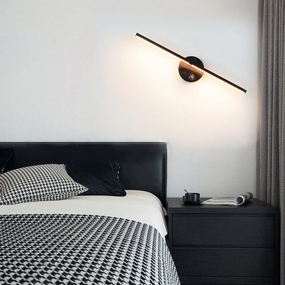 Modern Minimalist Aluminum Long Strip Rotatable LED Wall Sconce Lamp for Bedroom