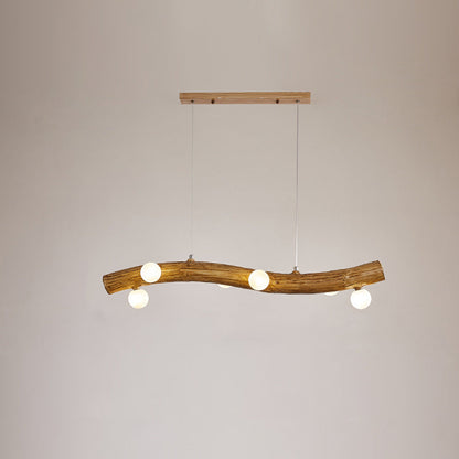 Traditional Chinese Zen Resin Trunk Hardware Glass Ball Shade 6/10-Light Chandelier Island Light For Living Room