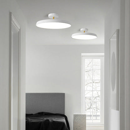 Modern Mid-Century Geometric Circle Hardware Acrylic LED Semi-Flush Mount Ceiling Light For Bedroom