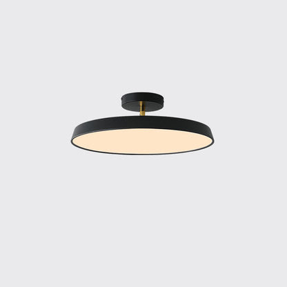 Modern Mid-Century Geometric Circle Hardware Acrylic LED Semi-Flush Mount Ceiling Light For Bedroom