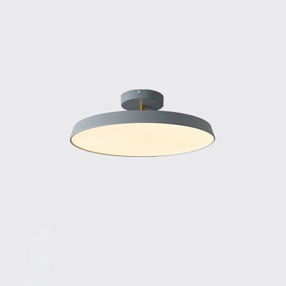 Modern Mid-Century Geometric Circle Hardware Acrylic LED Semi-Flush Mount Ceiling Light For Bedroom