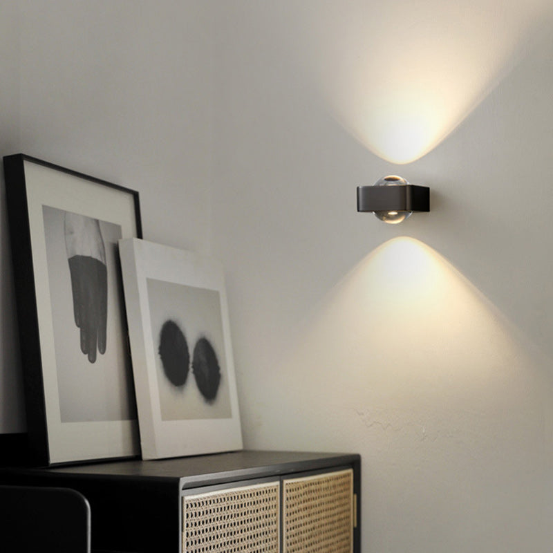 Contemporary Scandinavian Spherical Stainless Steel Glass LED Wall Sconce Lamp For Living Room