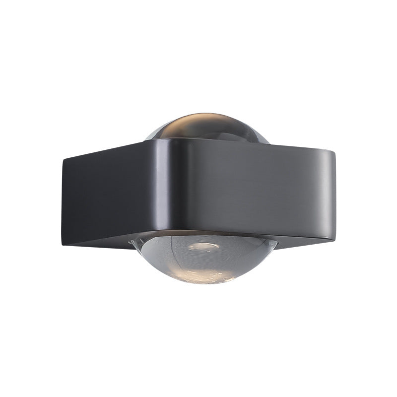 Contemporary Scandinavian Spherical Stainless Steel Glass LED Wall Sconce Lamp For Living Room