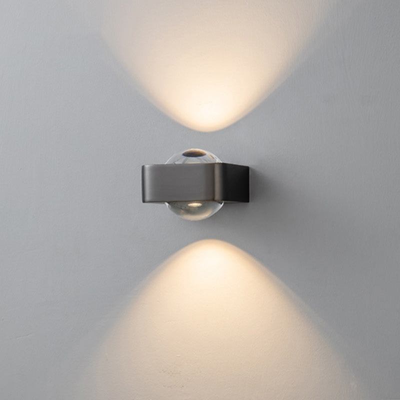 Contemporary Scandinavian Spherical Stainless Steel Glass LED Wall Sconce Lamp For Living Room