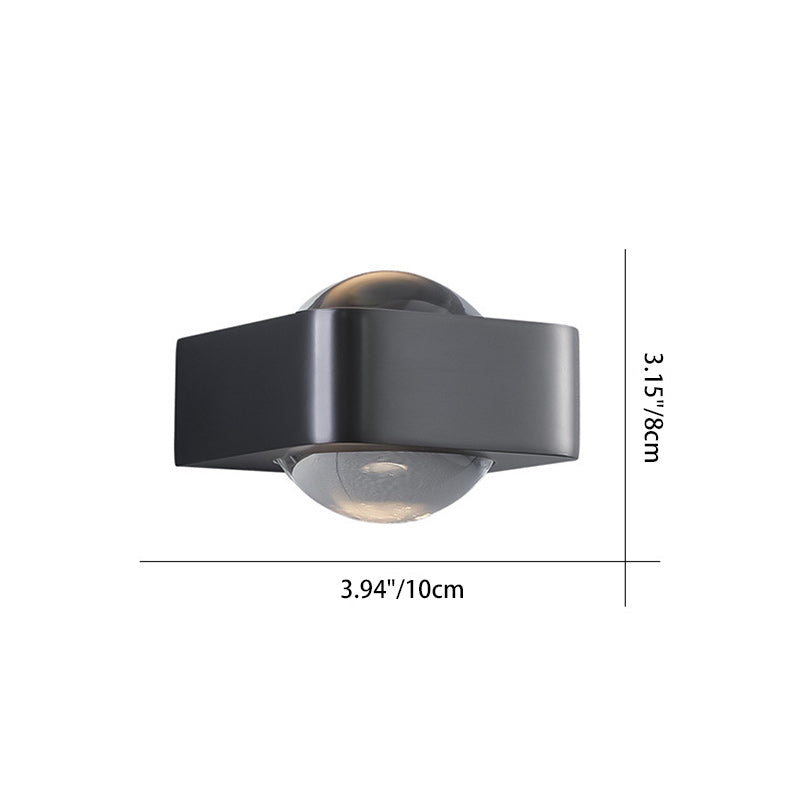 Contemporary Scandinavian Spherical Stainless Steel Glass LED Wall Sconce Lamp For Living Room