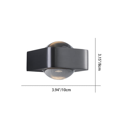 Contemporary Scandinavian Spherical Stainless Steel Glass LED Wall Sconce Lamp For Living Room