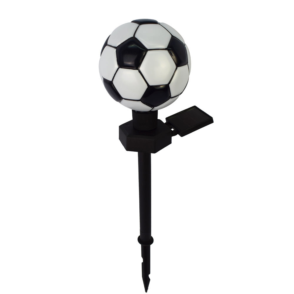 Modern Art Deco Solar Round Football PS PP LED Outdoor Light For Garden