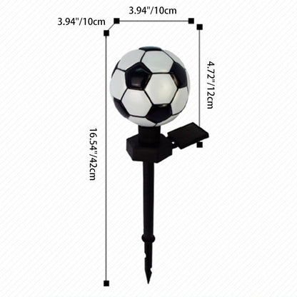 Modern Art Deco Solar Round Football PS PP LED Outdoor Light For Garden