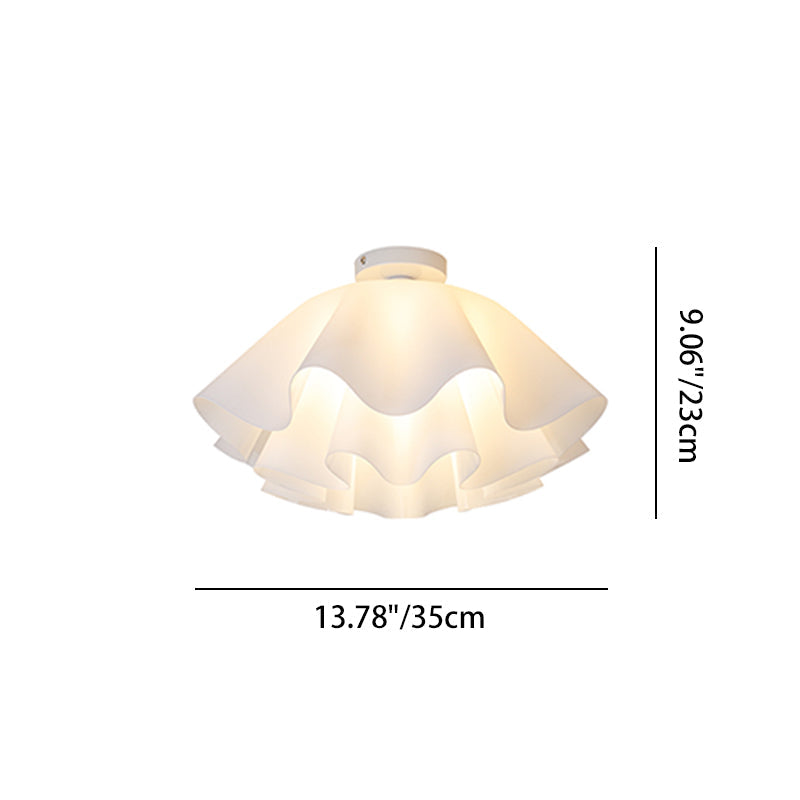 Modern Minimalist Flower-shaped Acrylic Iron 1-Light Semi-Flush Mount Ceiling Light For Bedroom
