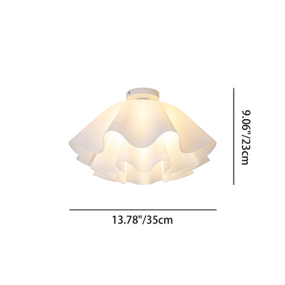 Modern Minimalist Flower-shaped Acrylic Iron 1-Light Semi-Flush Mount Ceiling Light For Bedroom