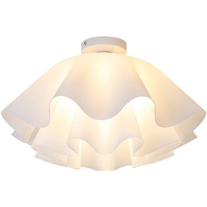 Modern Minimalist Flower-shaped Acrylic Iron 1-Light Semi-Flush Mount Ceiling Light For Bedroom