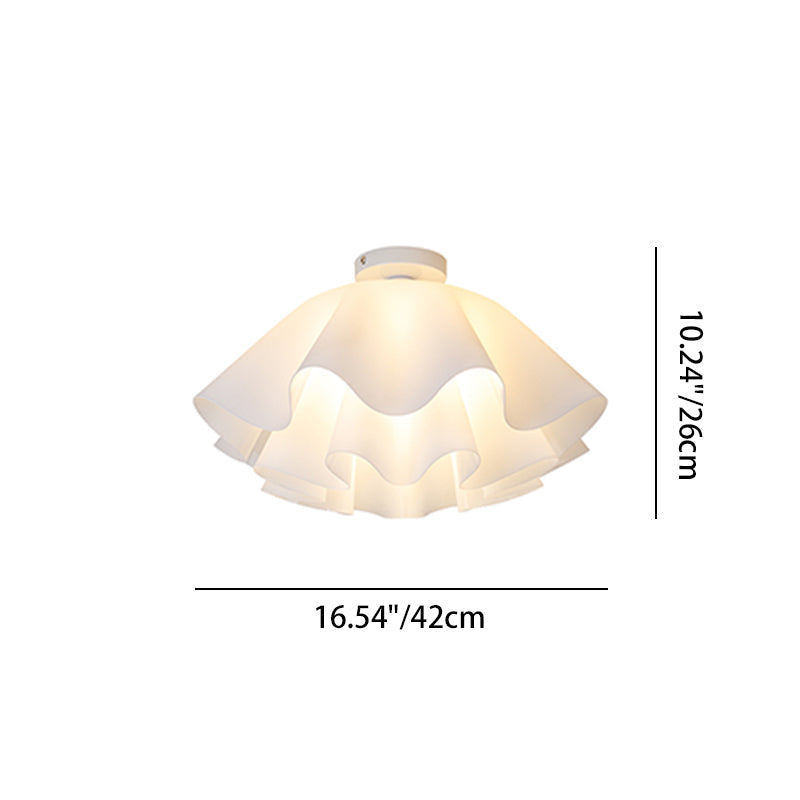 Modern Minimalist Flower-shaped Acrylic Iron 1-Light Semi-Flush Mount Ceiling Light For Bedroom