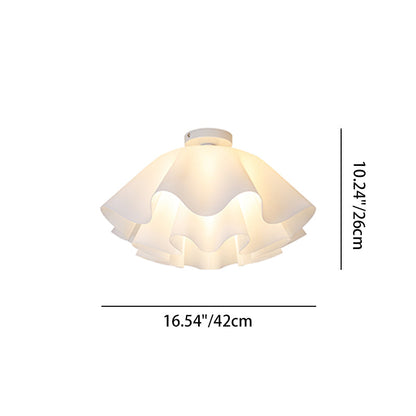 Modern Minimalist Flower-shaped Acrylic Iron 1-Light Semi-Flush Mount Ceiling Light For Bedroom