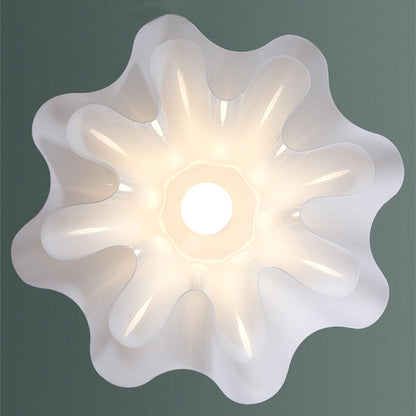 Modern Minimalist Flower-shaped Acrylic Iron 1-Light Semi-Flush Mount Ceiling Light For Bedroom