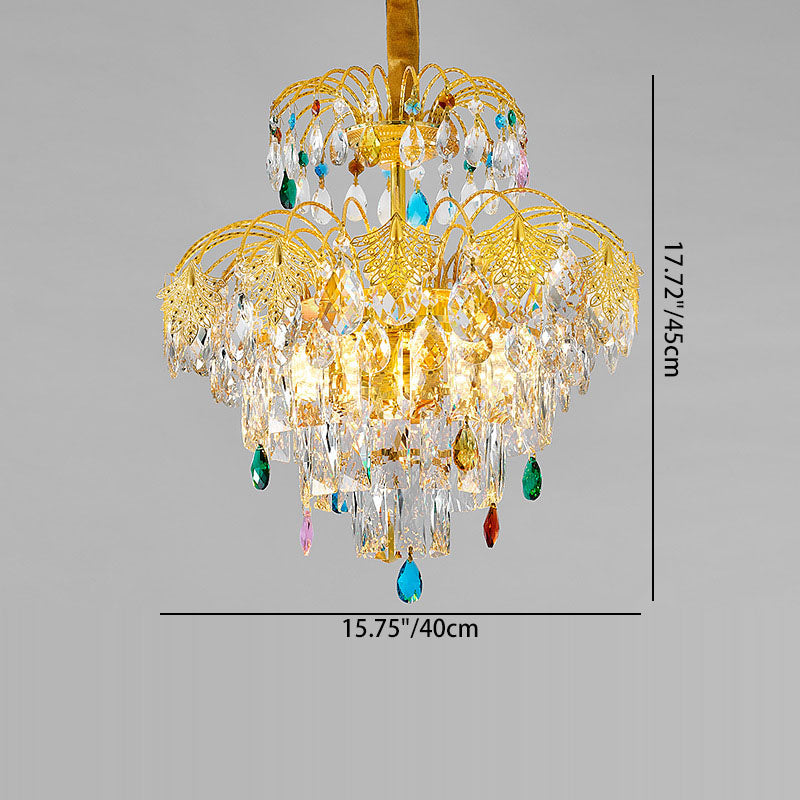 Traditional French Round Zinc Alloy Crystal 3/6/8-Light Chandeliers For Living Room & Dining Room