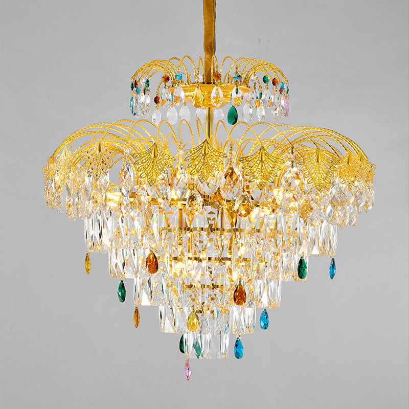 Traditional French Round Zinc Alloy Crystal 3/6/8-Light Chandeliers For Living Room & Dining Room
