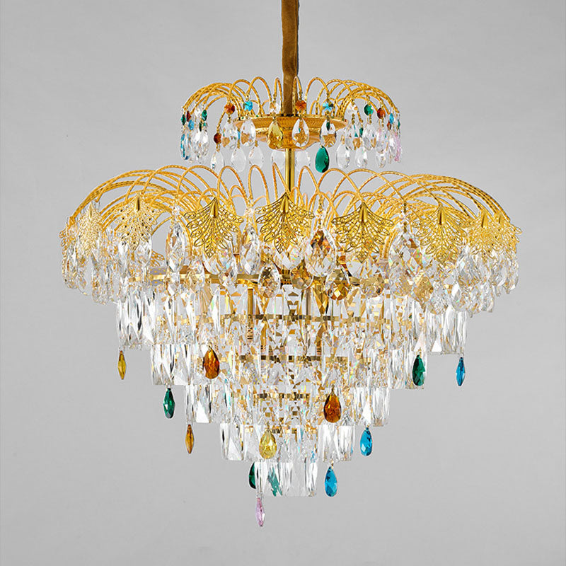 Traditional French Round Zinc Alloy Crystal 3/6/8-Light Chandeliers For Living Room & Dining Room