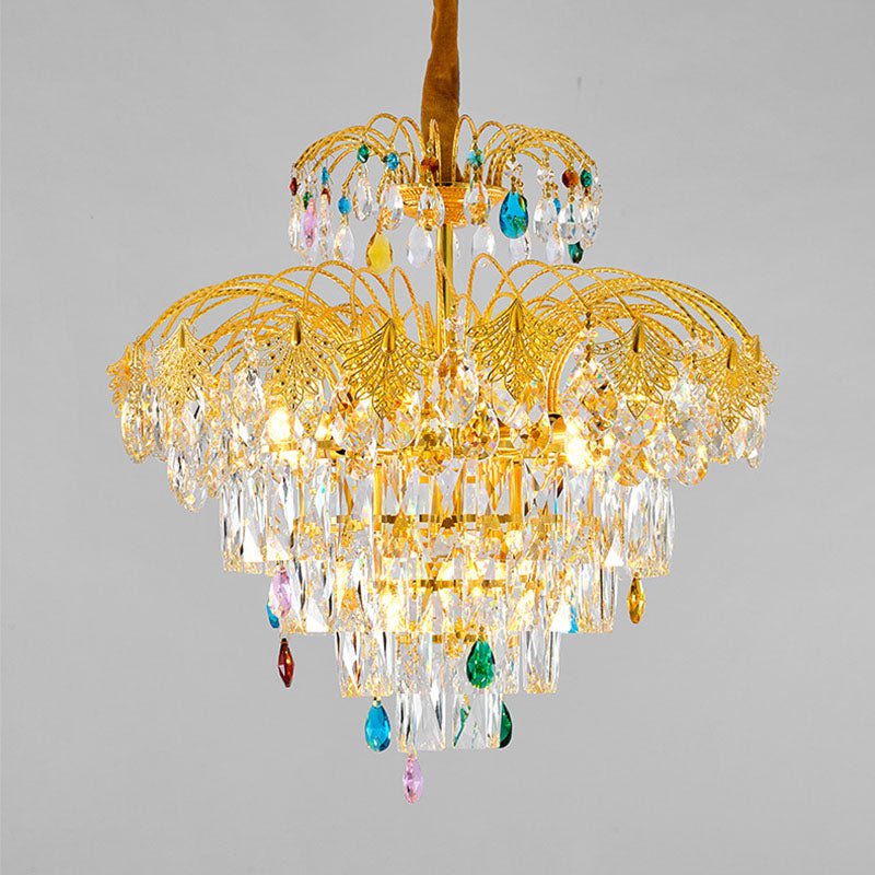 Traditional French Round Zinc Alloy Crystal 3/6/8-Light Chandeliers For Living Room & Dining Room