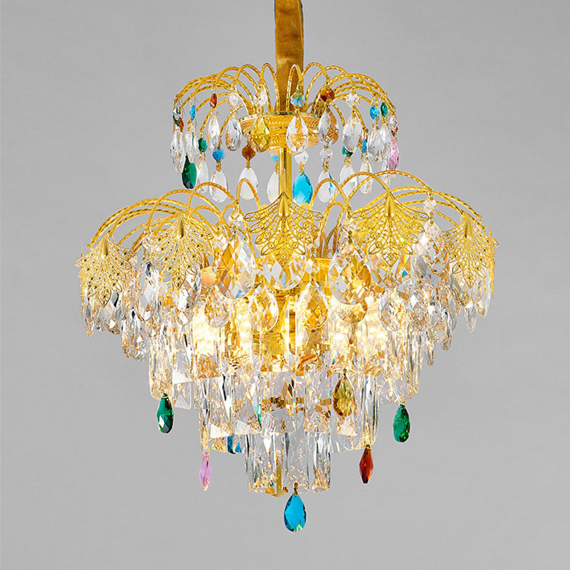 Traditional French Round Zinc Alloy Crystal 3/6/8-Light Chandeliers For Living Room & Dining Room