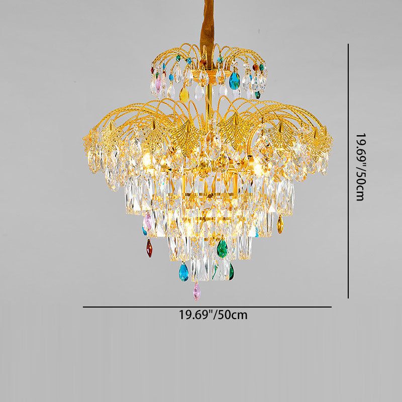 Traditional French Round Zinc Alloy Crystal 3/6/8-Light Chandeliers For Living Room & Dining Room