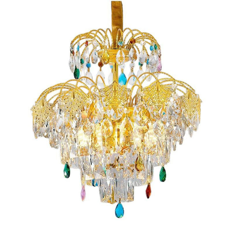 Traditional French Round Zinc Alloy Crystal 3/6/8-Light Chandeliers For Living Room & Dining Room