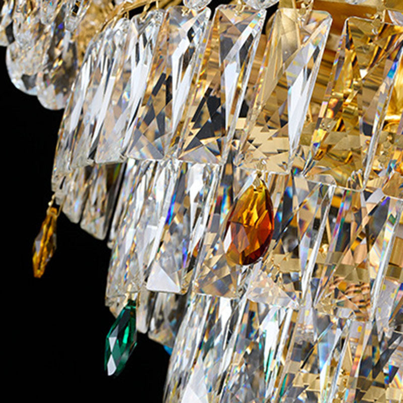 Traditional French Round Zinc Alloy Crystal 3/6/8-Light Chandeliers For Living Room & Dining Room