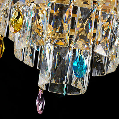 Traditional French Round Zinc Alloy Crystal 3/6/8-Light Chandeliers For Living Room & Dining Room