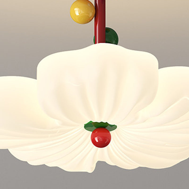 Contemporary Creative Iron PE Colorful Flower-shaped Kids LED Semi-Flush Mount Ceiling Light For Bedroom & Living Room