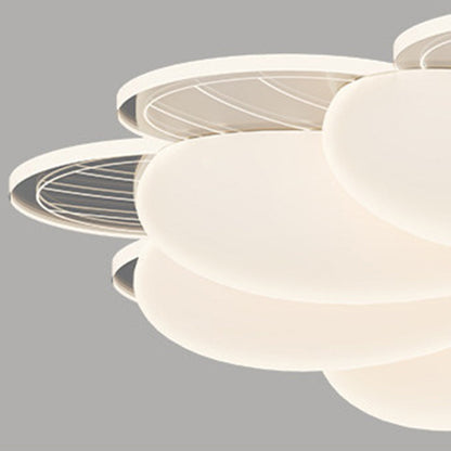 Contemporary Nordic Iron Acrylic Flower-shaped LED Semi-Flush Mount Ceiling Light For Living Room & Bedroom