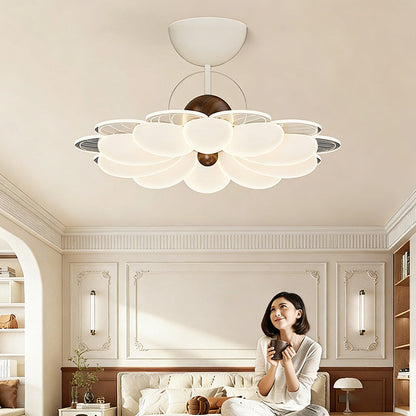 Contemporary Nordic Iron Acrylic Flower-shaped LED Semi-Flush Mount Ceiling Light For Living Room & Bedroom