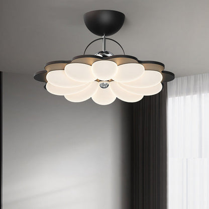 Contemporary Nordic Iron Acrylic Flower-shaped LED Semi-Flush Mount Ceiling Light For Living Room & Bedroom