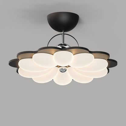 Contemporary Nordic Iron Acrylic Flower-shaped LED Semi-Flush Mount Ceiling Light For Living Room & Bedroom