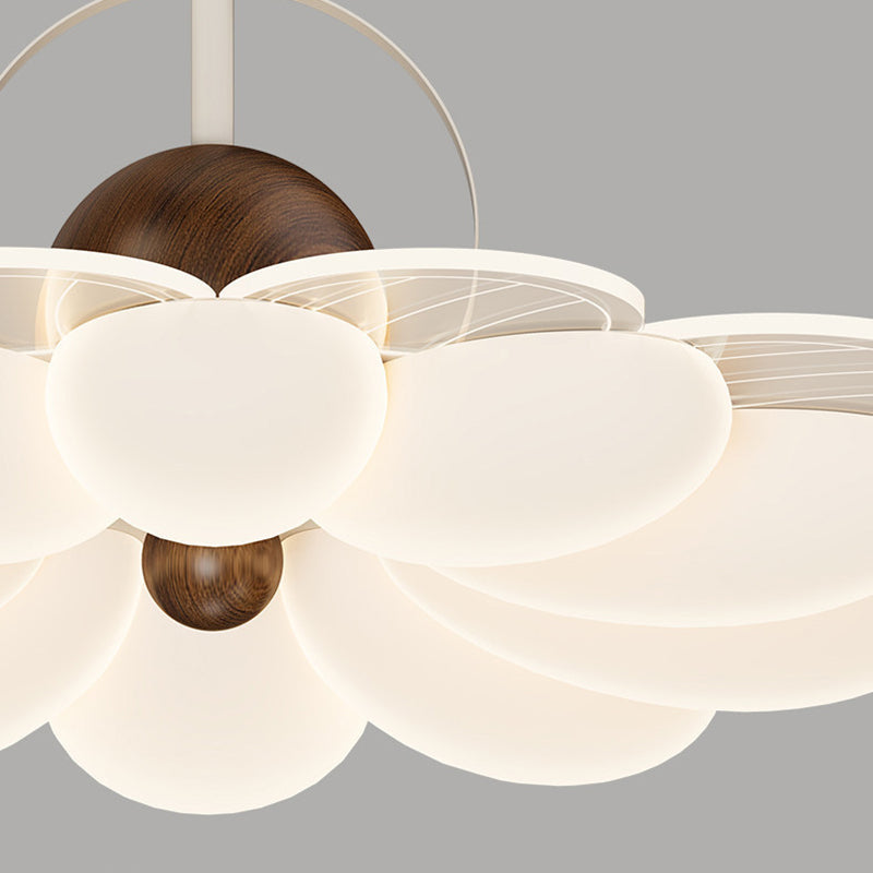 Contemporary Nordic Iron Acrylic Flower-shaped LED Semi-Flush Mount Ceiling Light For Living Room & Bedroom