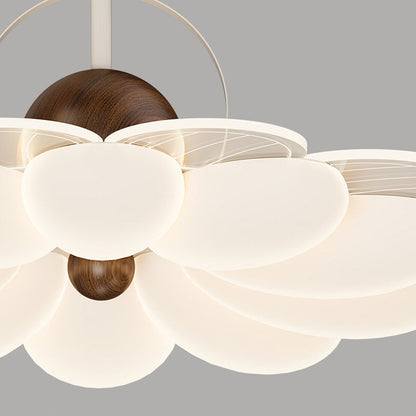 Contemporary Nordic Iron Acrylic Flower-shaped LED Semi-Flush Mount Ceiling Light For Living Room & Bedroom