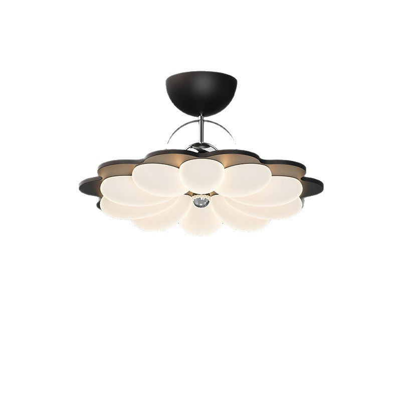 Contemporary Nordic Iron Acrylic Flower-shaped LED Semi-Flush Mount Ceiling Light For Living Room & Bedroom
