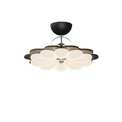 Contemporary Nordic Iron Acrylic Flower-shaped LED Semi-Flush Mount Ceiling Light For Living Room & Bedroom