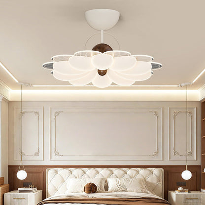 Contemporary Nordic Iron Acrylic Flower-shaped LED Semi-Flush Mount Ceiling Light For Living Room & Bedroom
