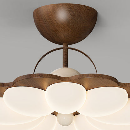 Contemporary Nordic Iron Acrylic Flower-shaped LED Semi-Flush Mount Ceiling Light For Living Room & Bedroom
