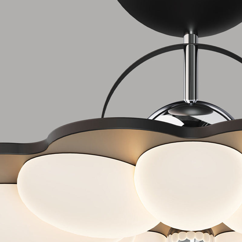 Contemporary Nordic Iron Acrylic Flower-shaped LED Semi-Flush Mount Ceiling Light For Living Room & Bedroom