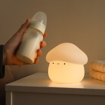 Contemporary Creative ABS Silicone Mushroom-shaped Kids USB Charging LED Table Lamp Night Light With Timer Function For Bedroom