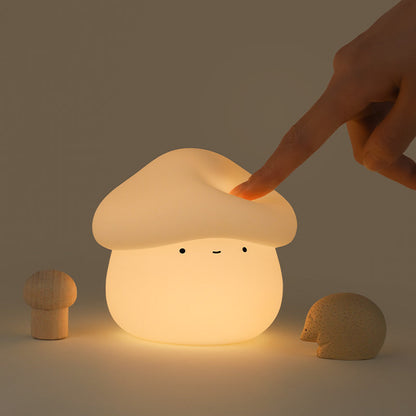 Contemporary Creative ABS Silicone Mushroom-shaped Kids USB Charging LED Table Lamp Night Light With Timer Function For Bedroom