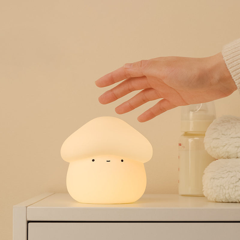 Contemporary Creative ABS Silicone Mushroom-shaped Kids USB Charging LED Table Lamp Night Light With Timer Function For Bedroom