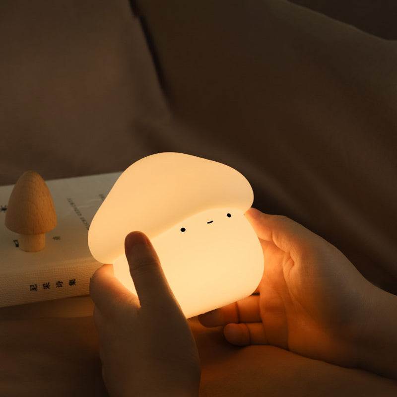 Contemporary Creative ABS Silicone Mushroom-shaped Kids USB Charging LED Table Lamp Night Light With Timer Function For Bedroom