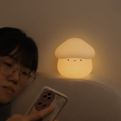 Contemporary Creative ABS Silicone Mushroom-shaped Kids USB Charging LED Table Lamp Night Light With Timer Function For Bedroom