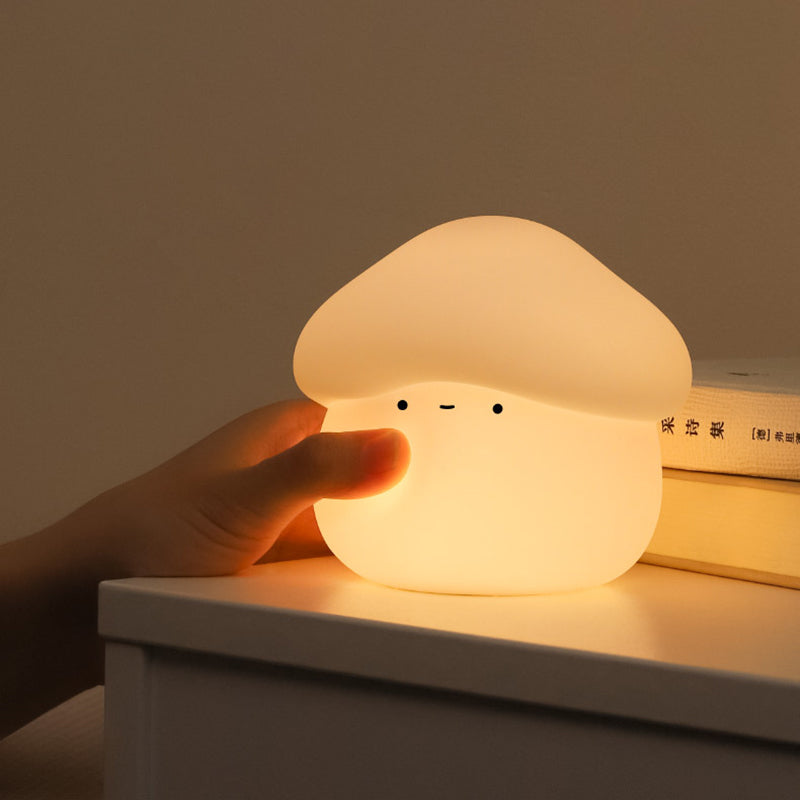 Contemporary Creative ABS Silicone Mushroom-shaped Kids USB Charging LED Table Lamp Night Light With Timer Function For Bedroom