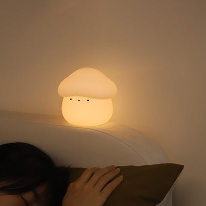 Contemporary Creative ABS Silicone Mushroom-shaped Kids USB Charging LED Table Lamp Night Light With Timer Function For Bedroom