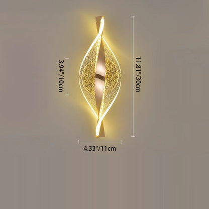 Contemporary Luxury Spiral Shape Acrylic Iron LED Wall Sconce Lamp For Bedroom